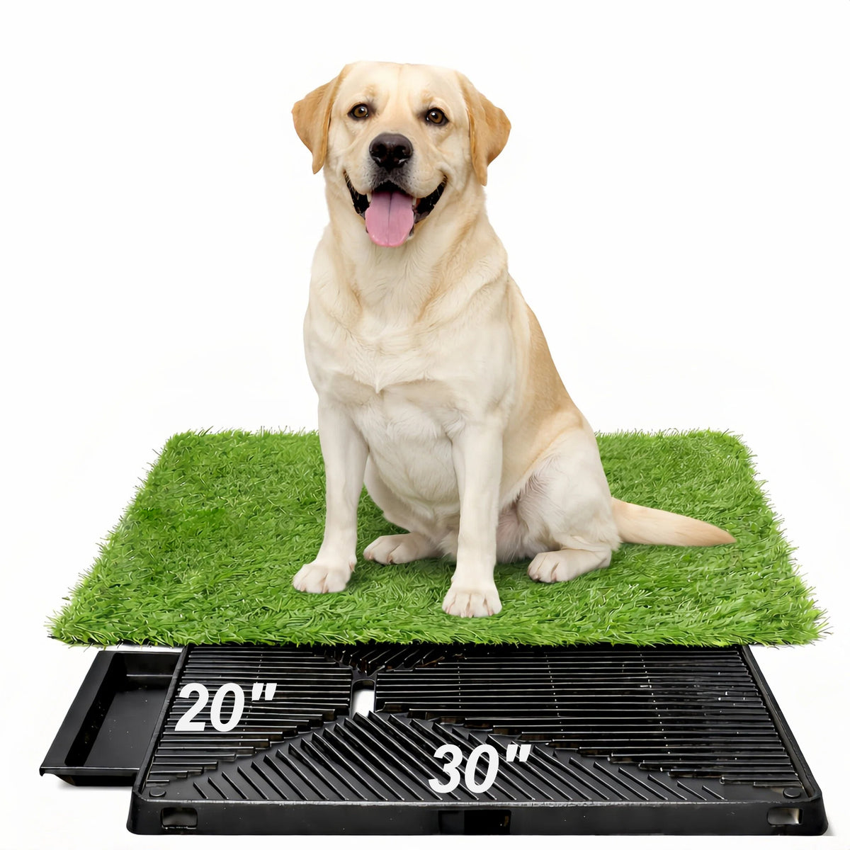 CyberPaws Indoor Dog Grass Potty with Tray – Reusable Artificial Turf