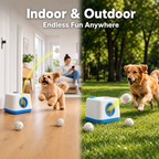 CyberPaws automatic dog ball launcher with auto and manual play modes