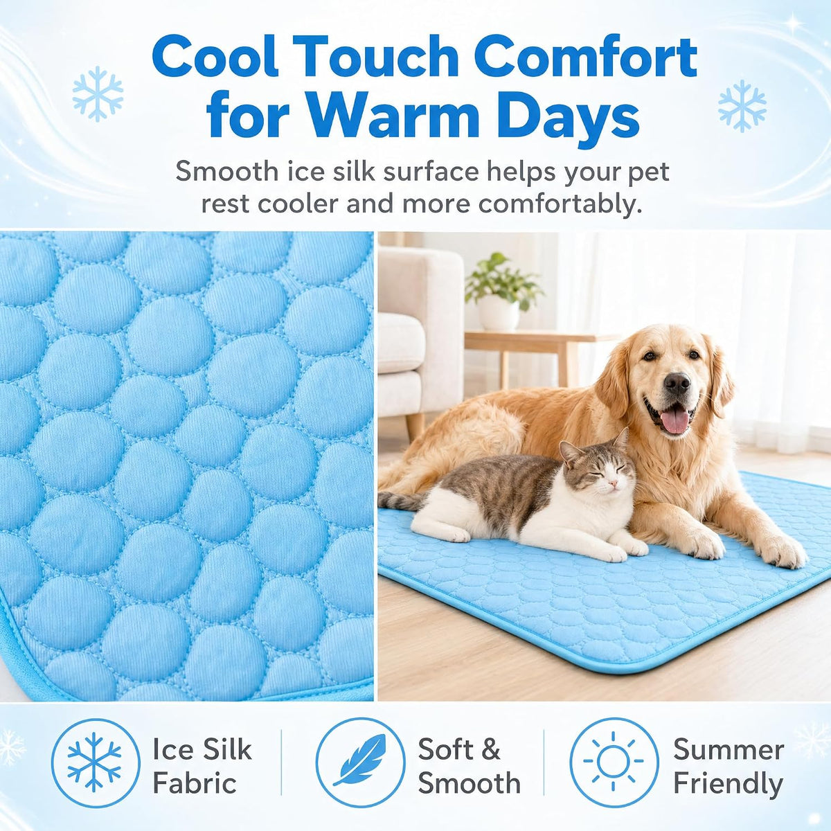 CyberPaws dog cooling mat with soft cooling fabric