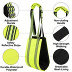 CyberPaws dog lift harness padded handle and fabric details