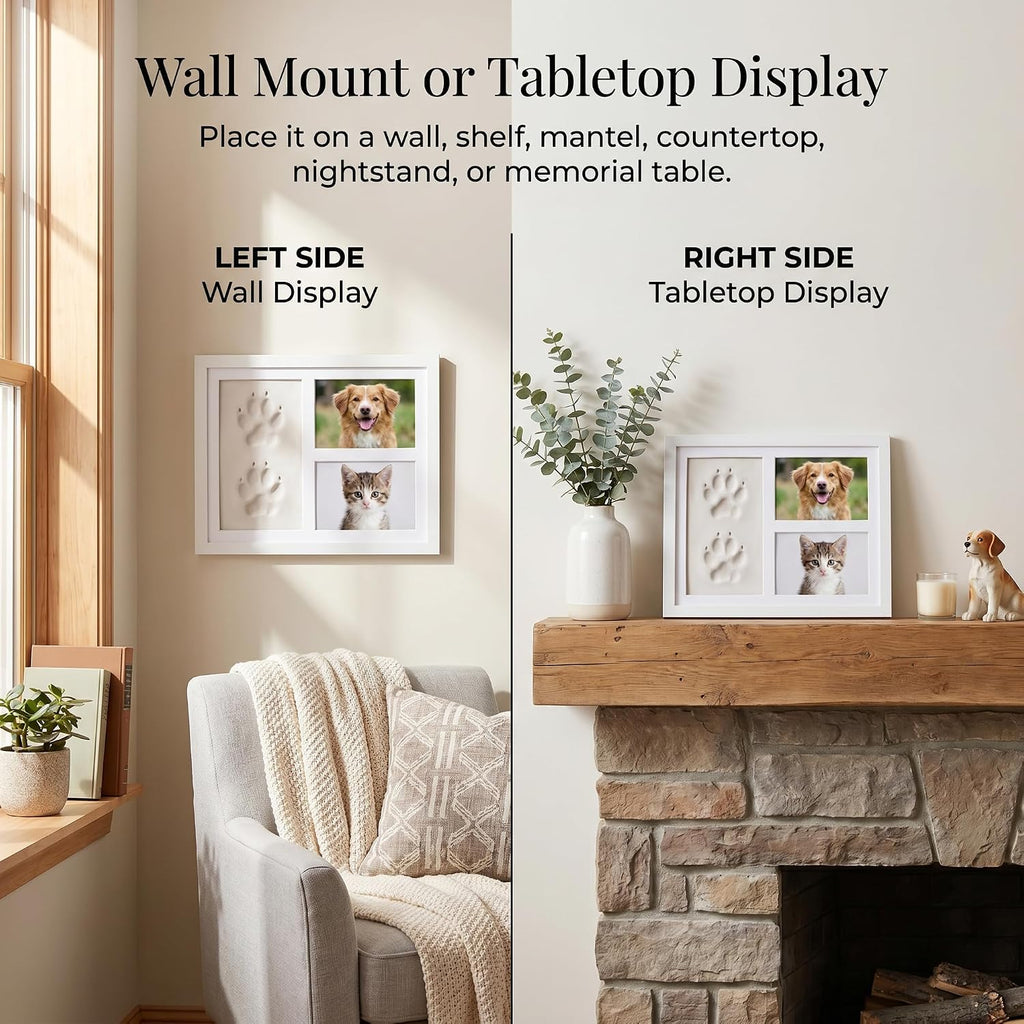 CyberPaws pet paw print picture frame size and layout