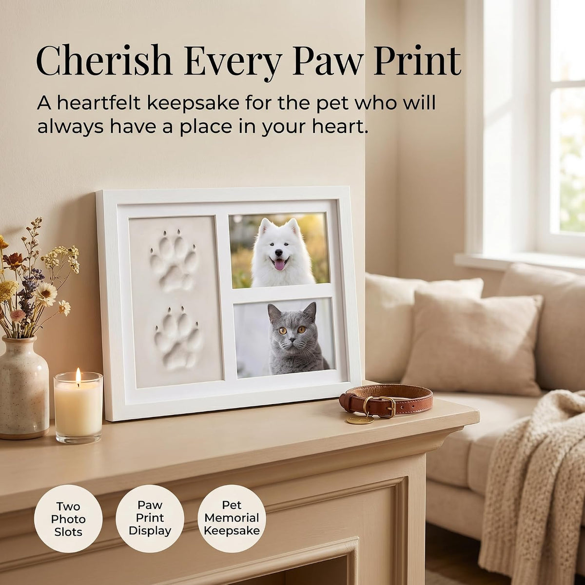 CyberPaws pet paw print frame for wall or tabletop display
