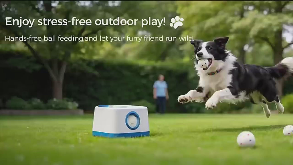 CyberPaws Automatic Dog Ball Launcher – 3 Distance Settings, Rechargeable Fetch Toy
